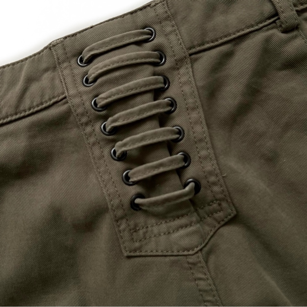 A.L.C. FINLEY WIDE LEG LACE UP BACK PALAZZO PANT OLIVE GREEN CROPPED PAN… - Picture 9 of 16